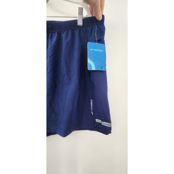 New NWT Brooks Sherpa 5" Shorts  In Navy Blue XXL - Picture 5 of 9
